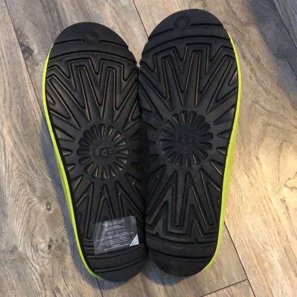 NEW! UGG Tasman Chopd Suede Key Lime Wool Sheepskin Slippers 1128195 Mens - Picture 4 of 4